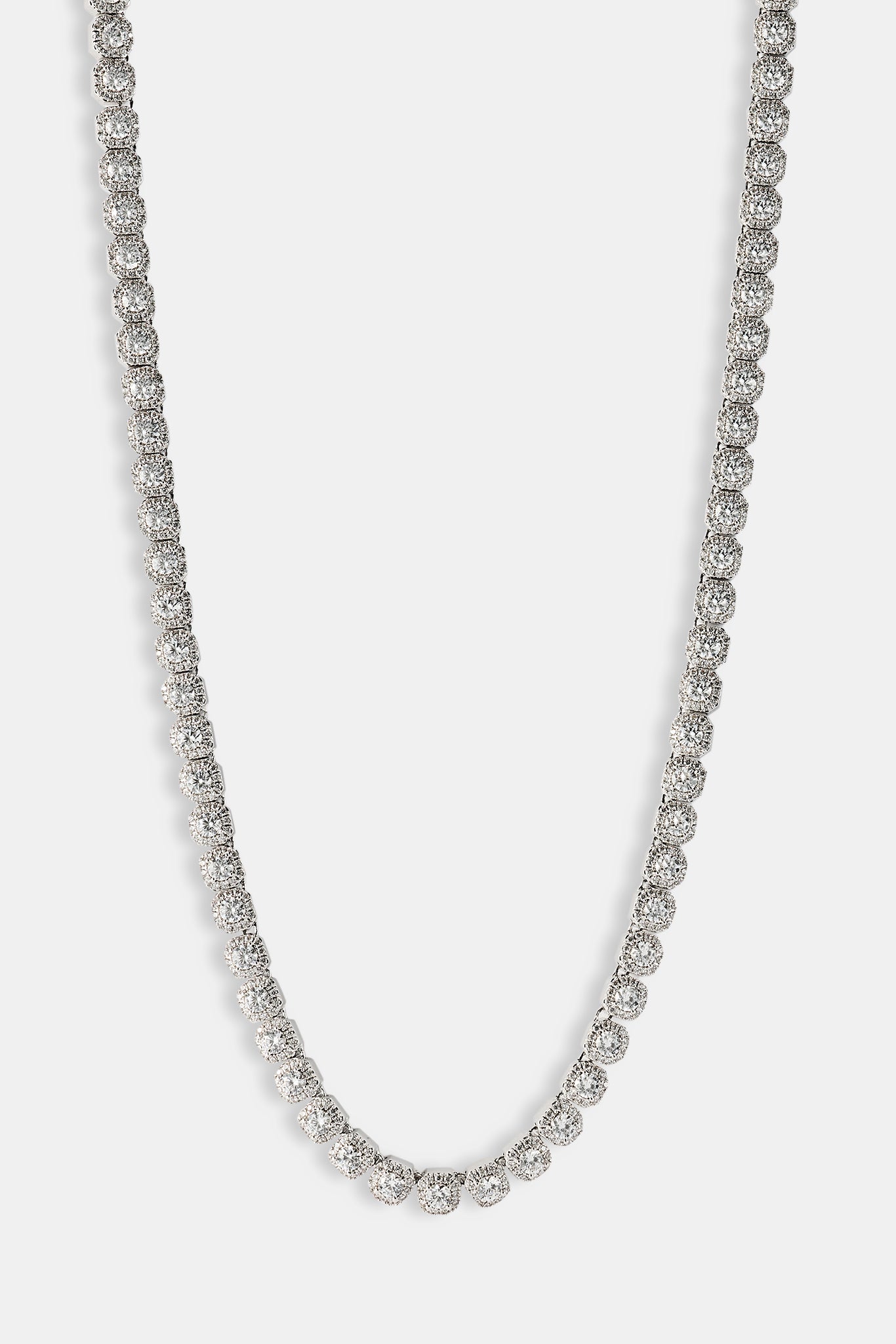 Clustered Tennis Chain - 7mm - White